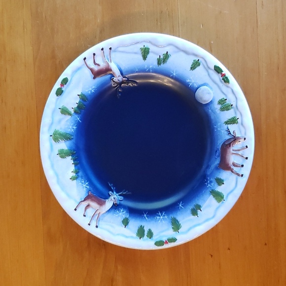 Reindeer Candle Holder Plate - Picture 1 of 5